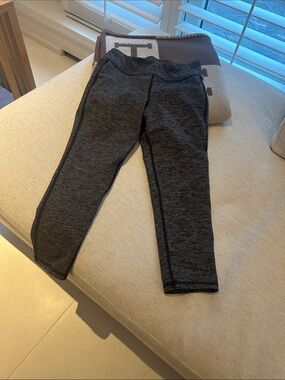 Old Navy Dark Gray & Black Seam Detail Kids Leggings